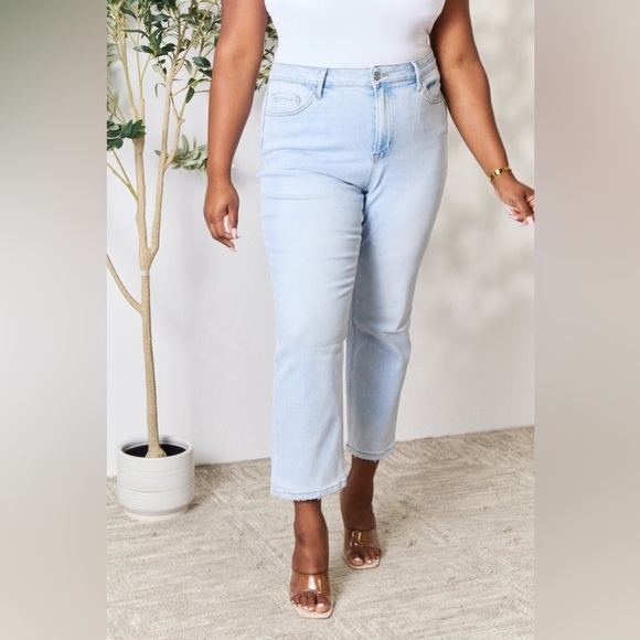 BAYEAS Full Size Super High Rise Denim Bermuda Shorts main image 0